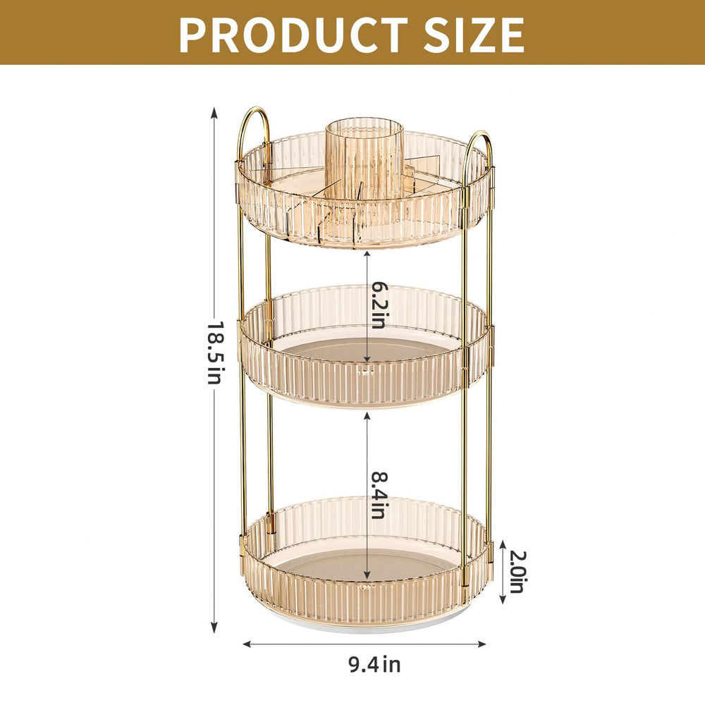 Oifecsie multi-functional vanity and bathroom organizer for cosmetics and skincare.