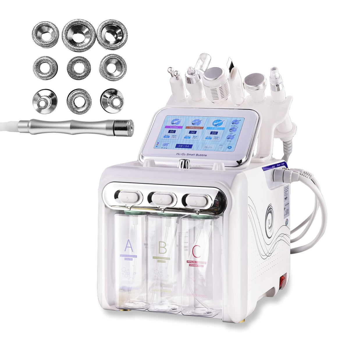 OIJIIE hydrogen-oxygen 7in1 diamond microdermabrasion machine front view for at-home skincare