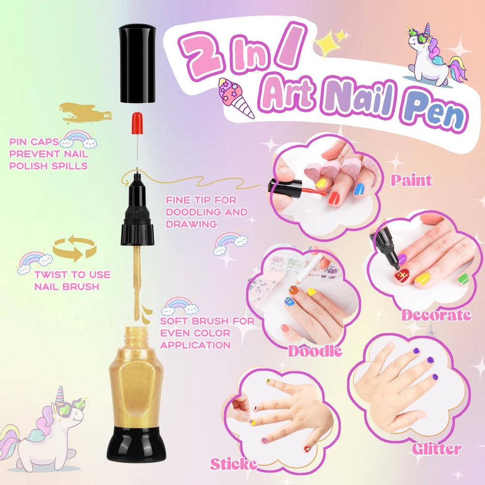 Oisacirg Glitter pieces add sparkle to kids' nail designs.