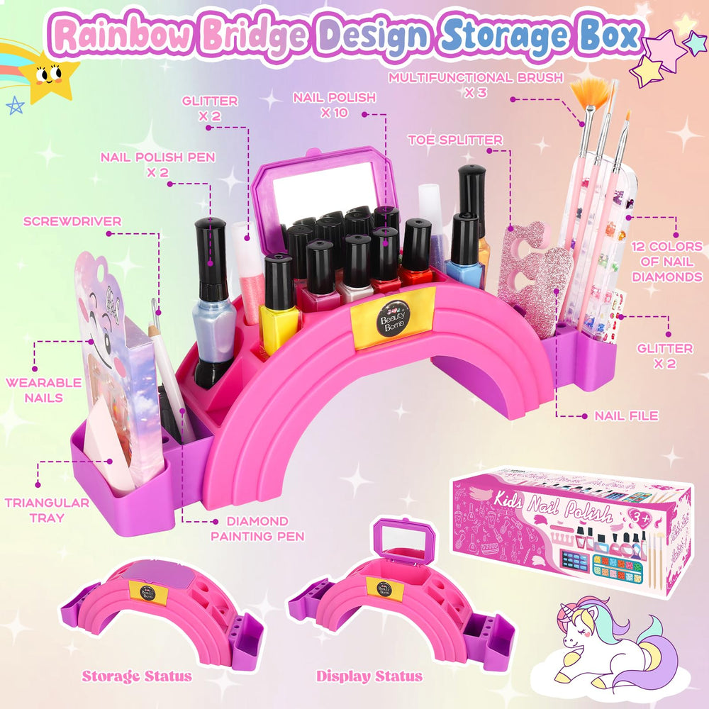 Oisacirg Kids Nail Polish Set nail dryer dries nails quickly with gentle airflow.