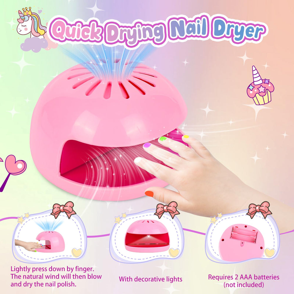 Oisacirg Kids Nail Polish Set 10 color polishes for mix-and-match looks.