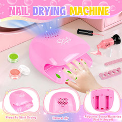 Oisacirg nail dryer that uses air to dry polish quickly and safely.