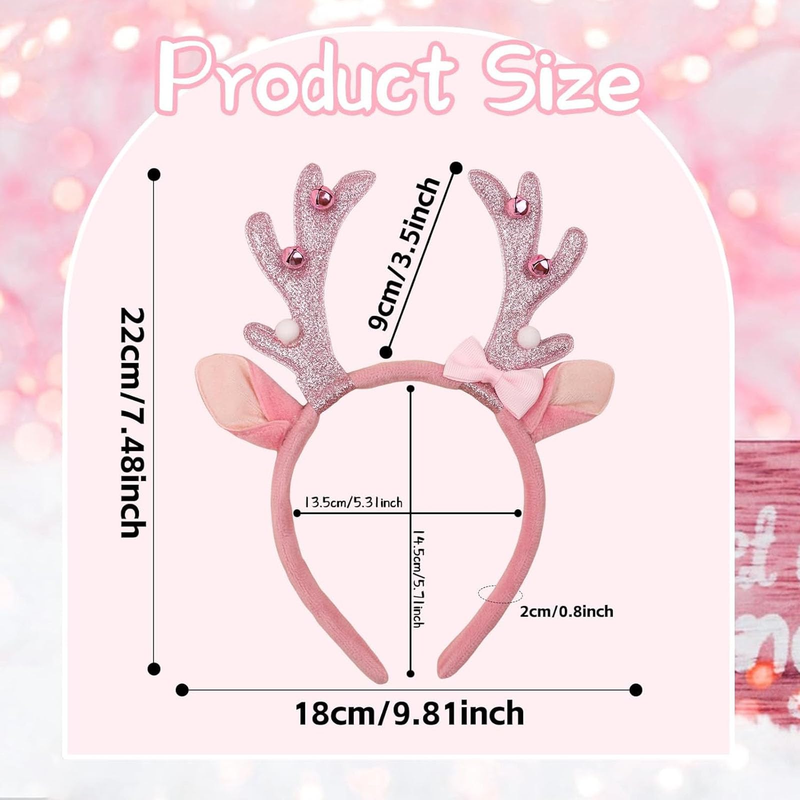 OIUUBBII pink glitter headband for easy styling and photogenic party looks.