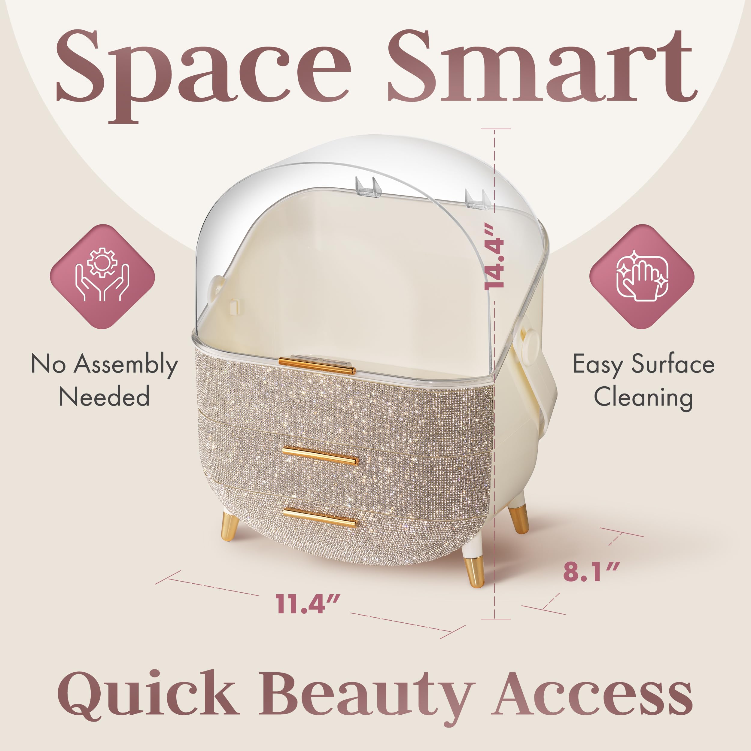 Oizeir oval organizer with carry handle for easy room-to-room setup.