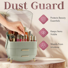 Oizeir Covered Makeup Countertop fold-down handle for portable use in dorms or shared spaces.