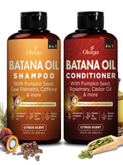 Okaga Batana Oil Shampoo bottle demonstrating hydrating cleanse for textured hair.