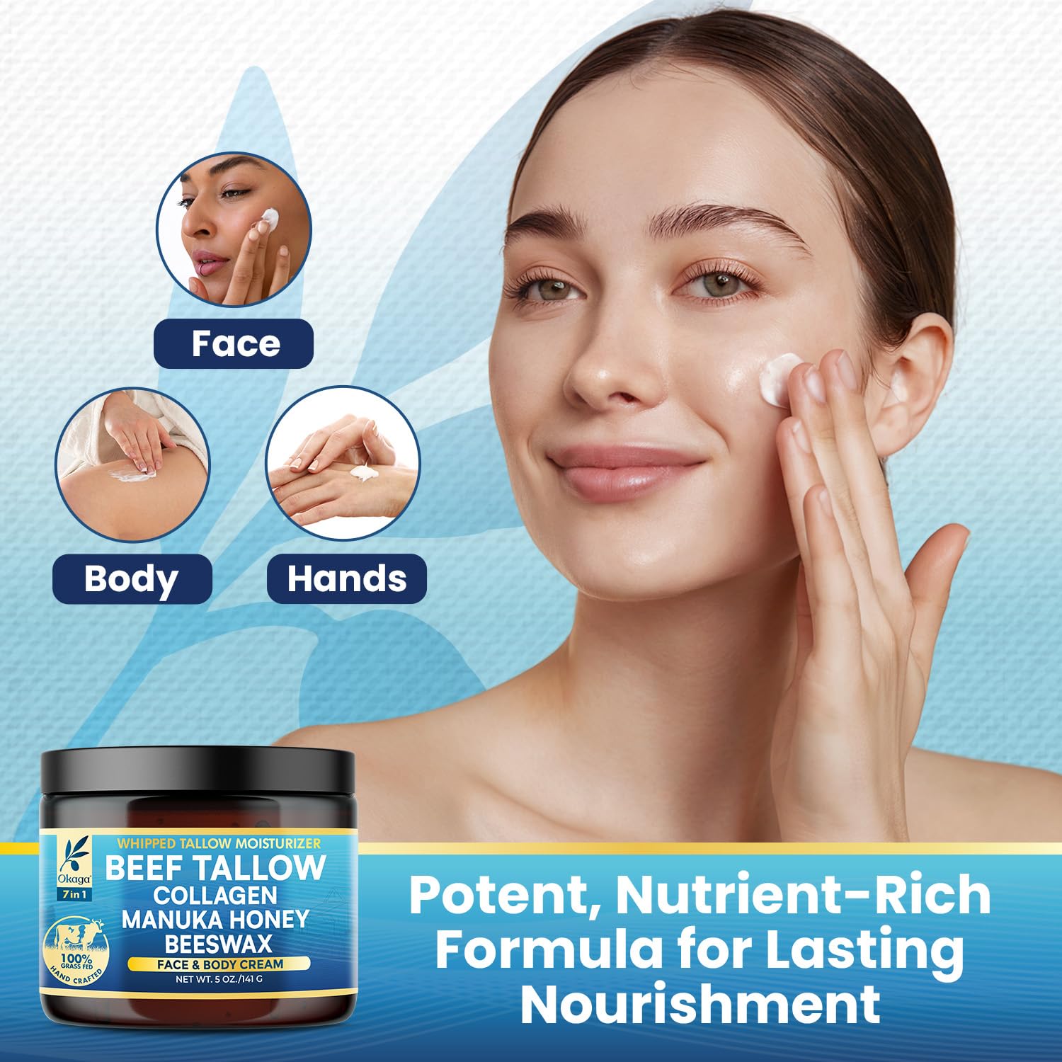 Okaga beef-tallow-balm aloe-vera focus provides soothing hydration
