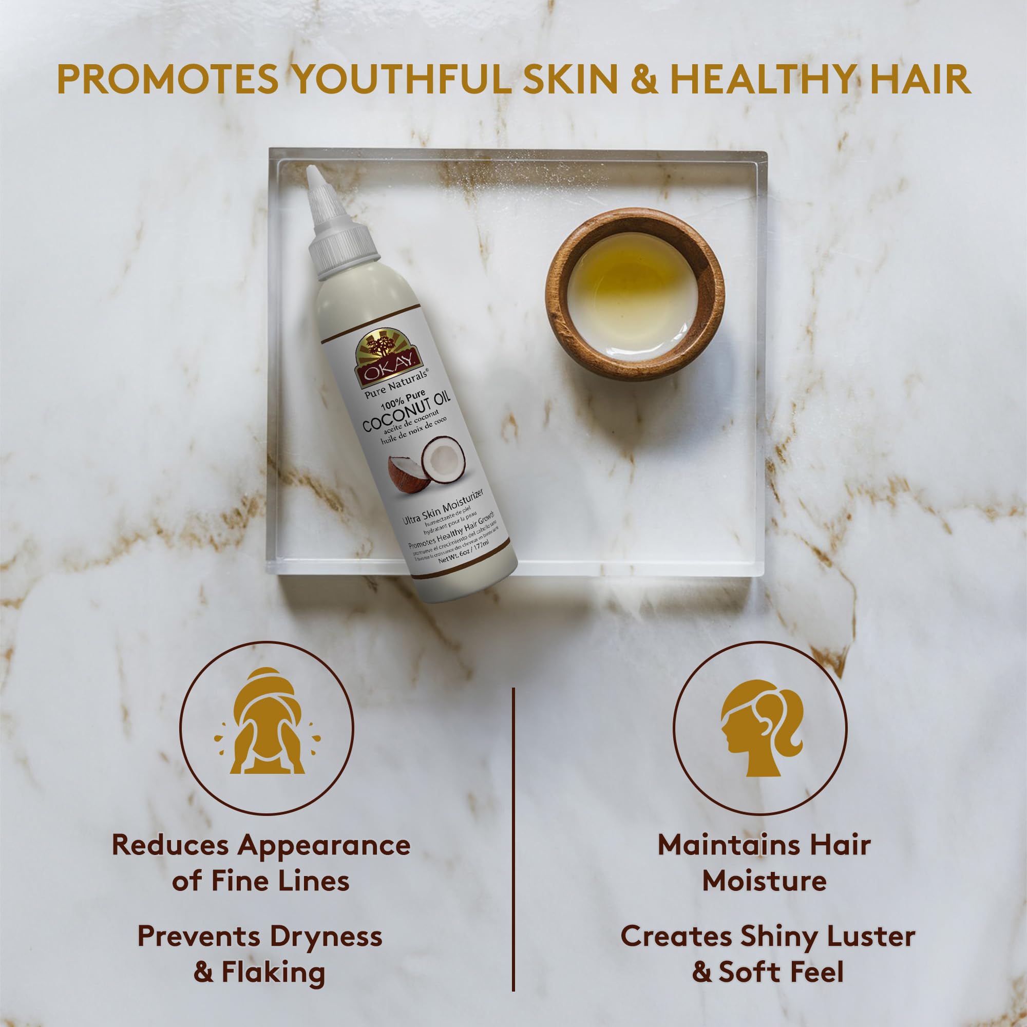 OKAY coconut oil skin-moisturizer close-up shows lightweight hydration.