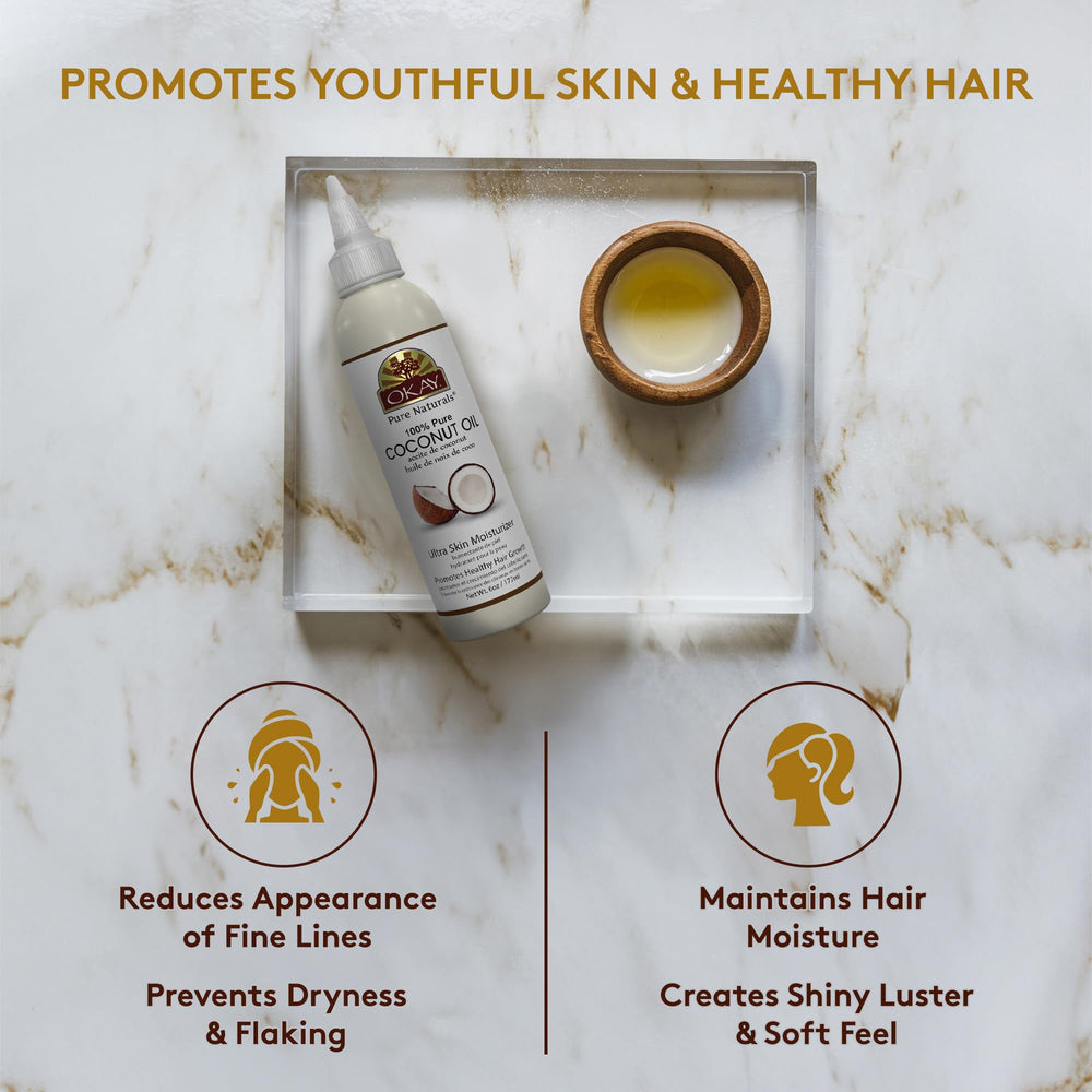 OKAY coconut oil skin-moisturizer close-up shows lightweight hydration.