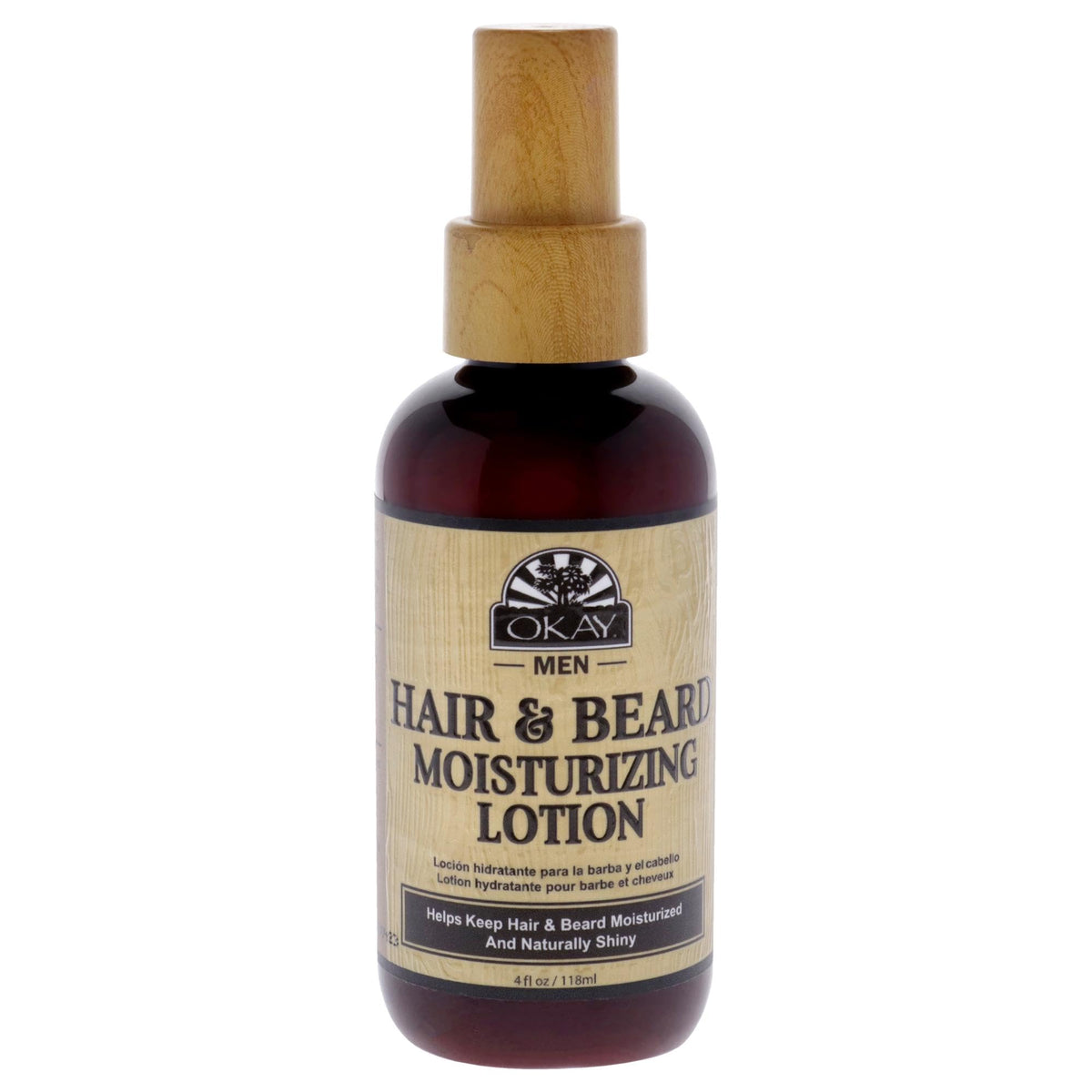 OKAY for MEN beard and hair moisturizing lotion bottle for daily hydration and conditioning