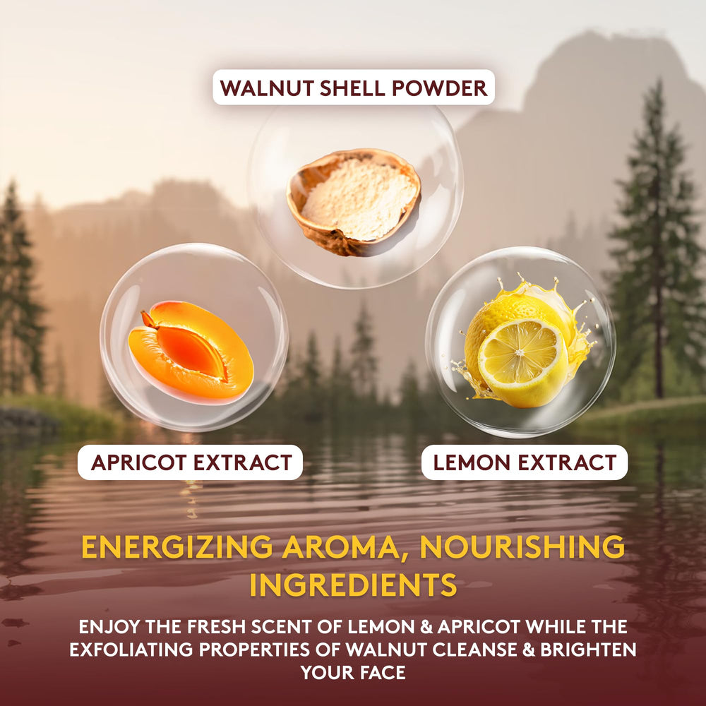 OKAY Oil Control Facial Scrub lemon-brightening closeup illustrates radiant, even-toned skin potential.