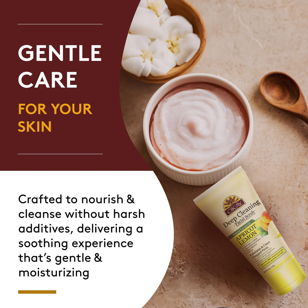 OKAY Oil Control Facial Scrub glycerin shot demonstrates moisturizing formula for balanced skin.