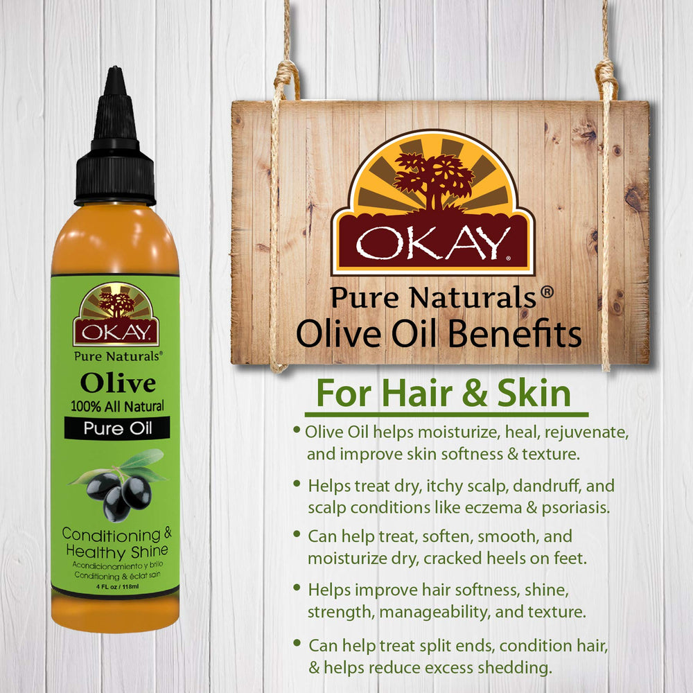 OKAY olive oil on skin delivers deep hydration and softness.
