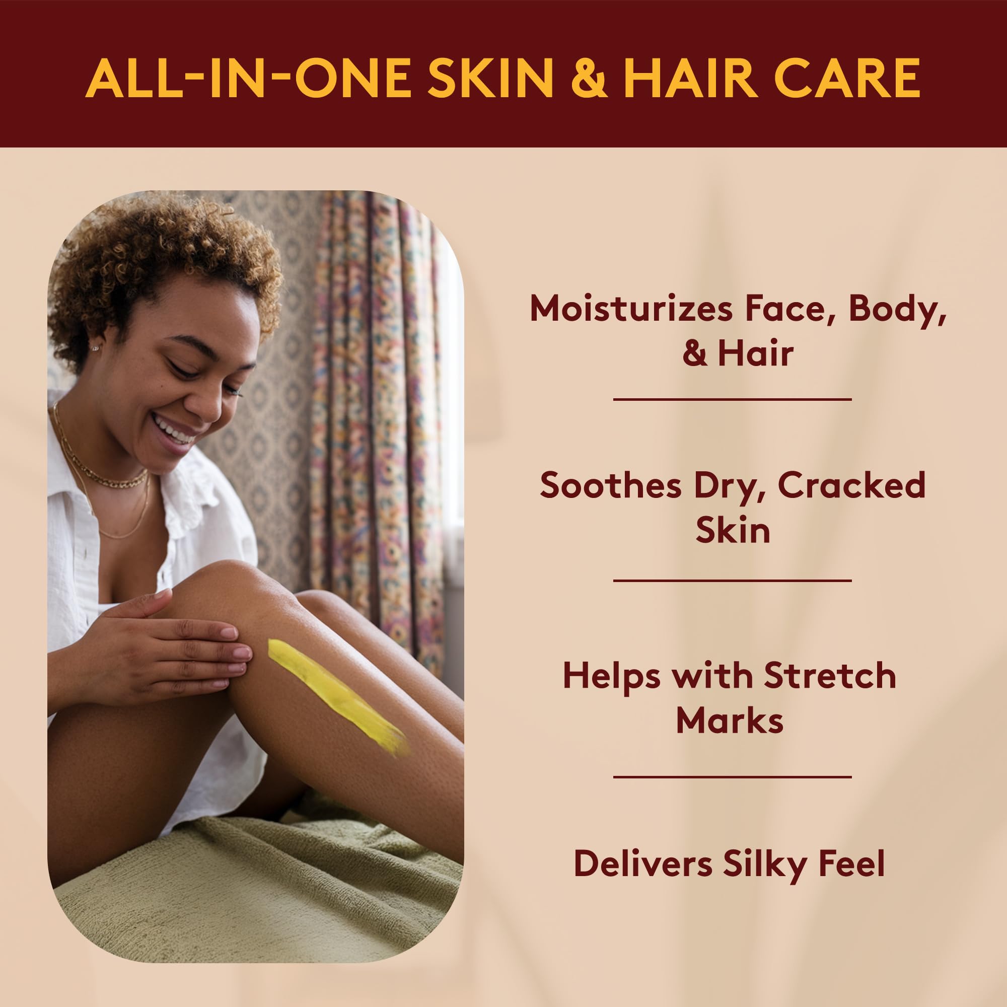 OKAY Shea Butter jar with ingredients list and origin details.