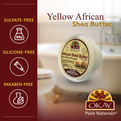 OKAY Shea Butter on skin delivers deep moisture and a smooth feel.