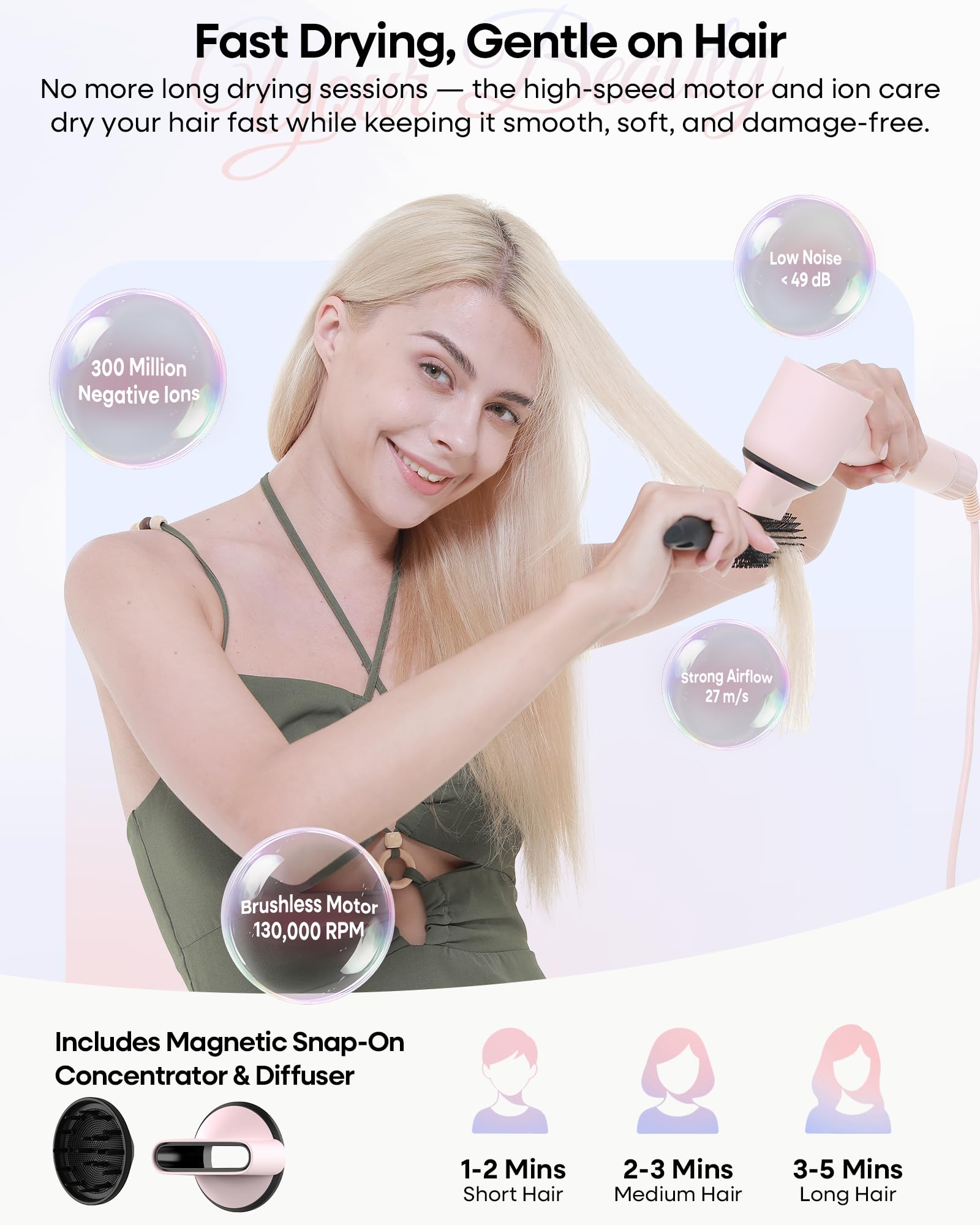 okaydeer negative ion technology hair styler reduces static for frizz control