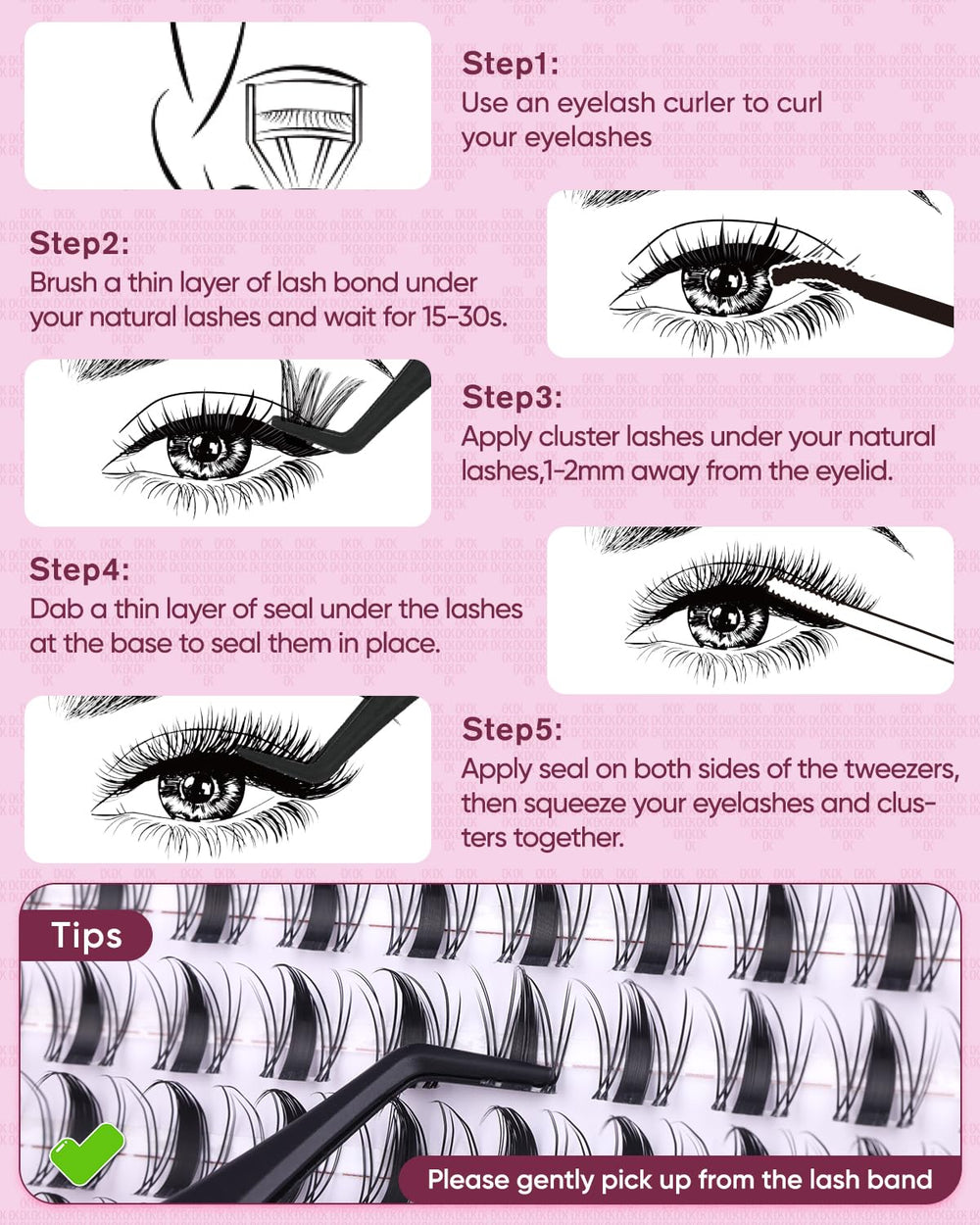OKAYLOVE waterproof hold up to 150+ hours on manga lash clusters