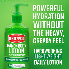 O'Keeffe's hand application demonstrates quick absorption on dry skin