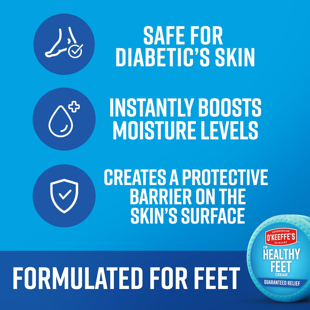 Two-pack O'Keeffe's Healthy Feet with travel-friendly jars