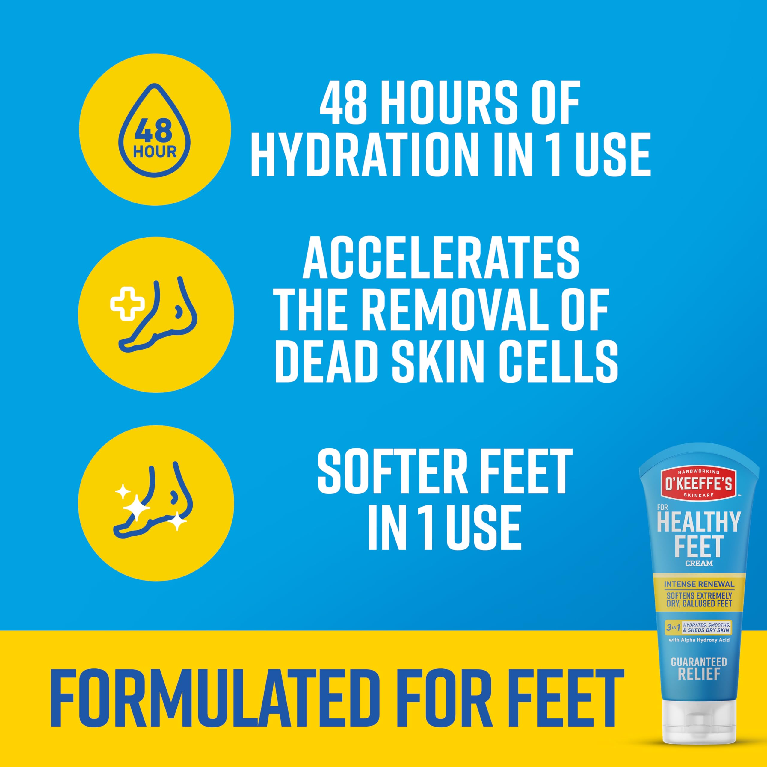 Close-up of AHAs, urea, and shea butter signals a robust foot care formula.