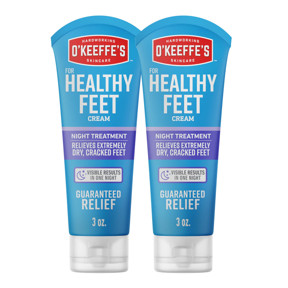 O'Keeffe's Healthy Feet Night Treatment tube packaging ready for overnight hydration.