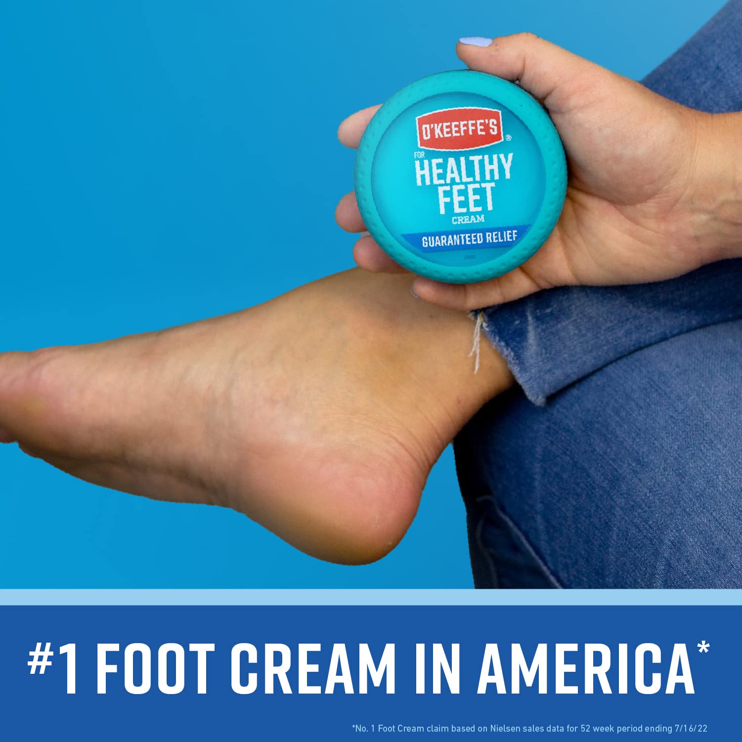 O'Keeffe's Healthy Feet unscented formula close-up for safe daily foot care