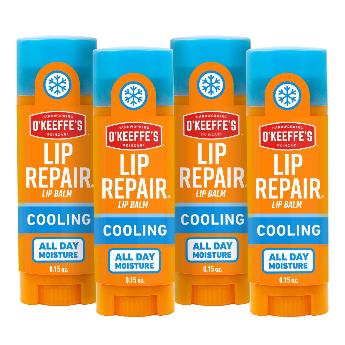 O'Keeffe's Lip Repair stick-application showing quick relief for very dry lips.