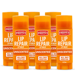 O'Keeffe's Lip Repair unscented stick closeup for fast relief and moisture