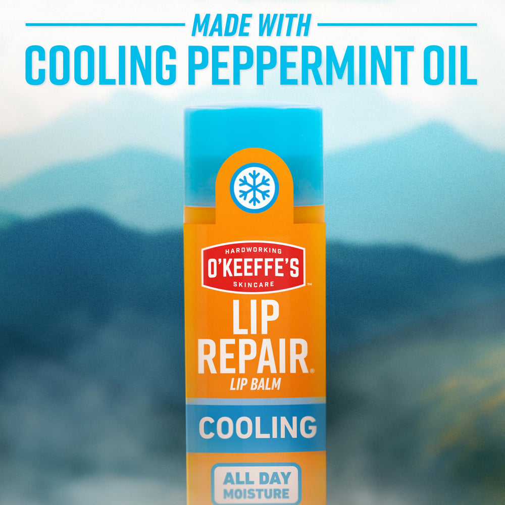 O'Keeffe's Lip Repair travel-size design for on-the-go lip care.