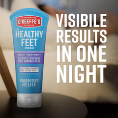 Night Treatment on bedside table as part of nightly routine with feet in view.