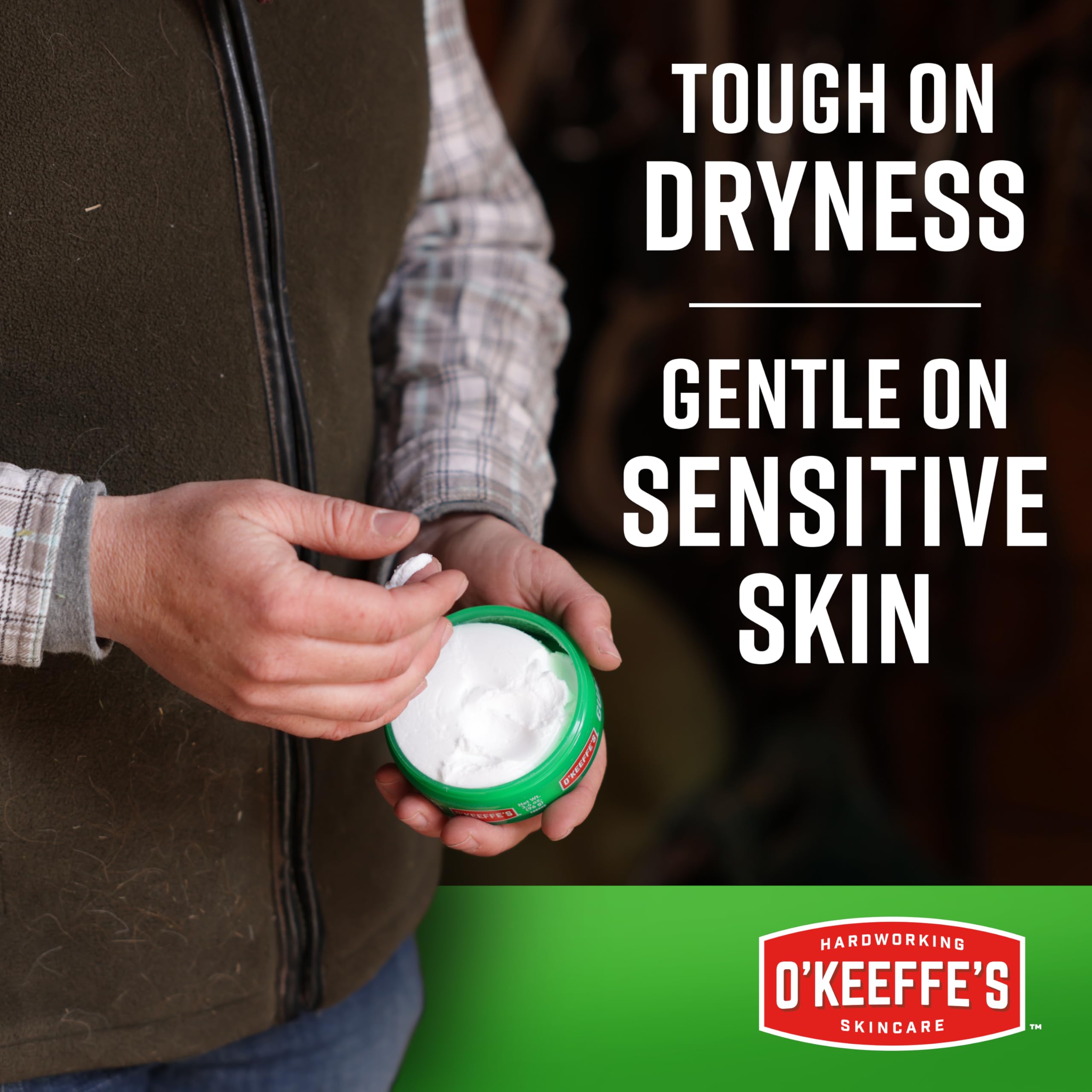 O'Keeffe's Working Hands creates a protective layer on skin during daily tasks.