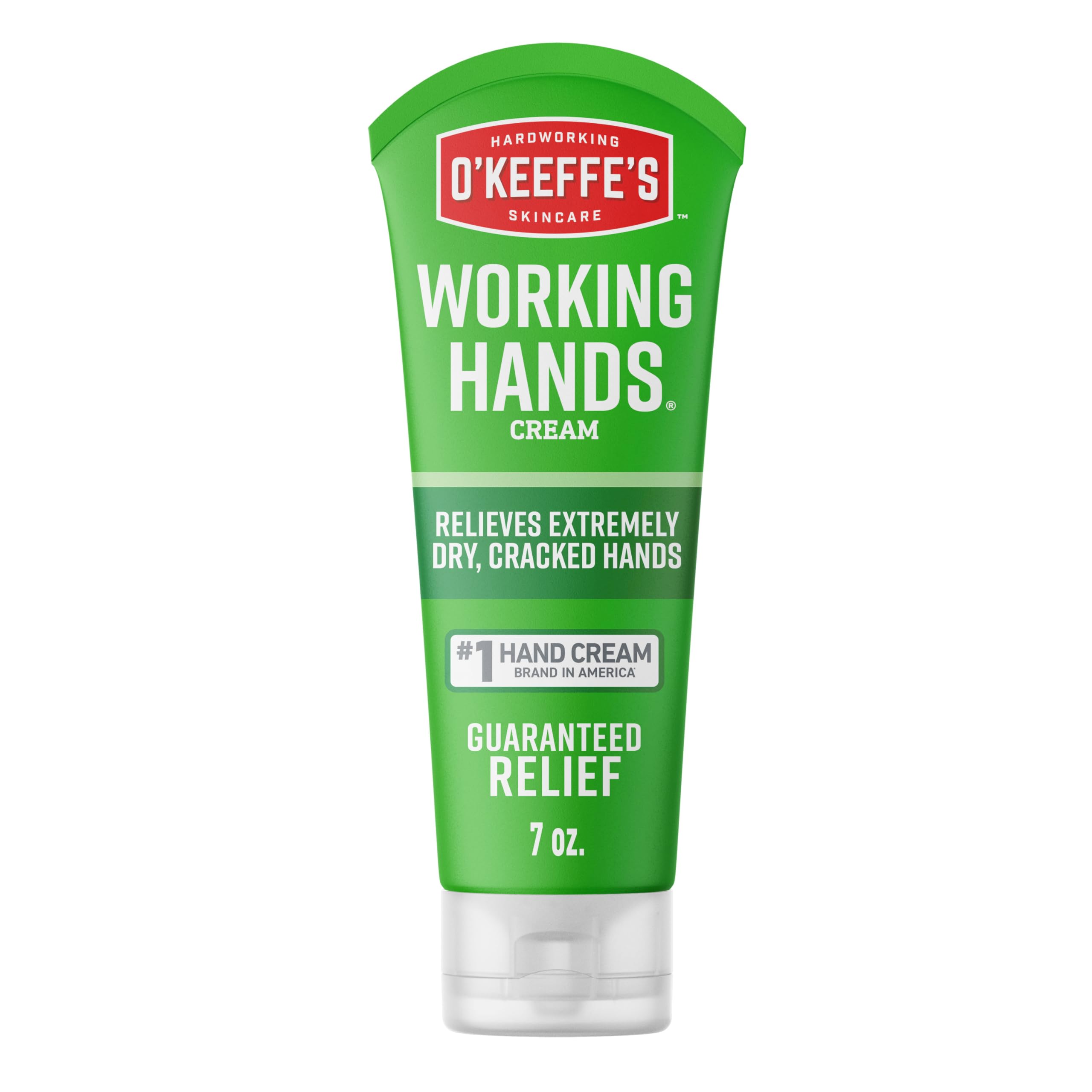 O'Keeffe's Working Hands tube front view showing daily hydration for dry hands