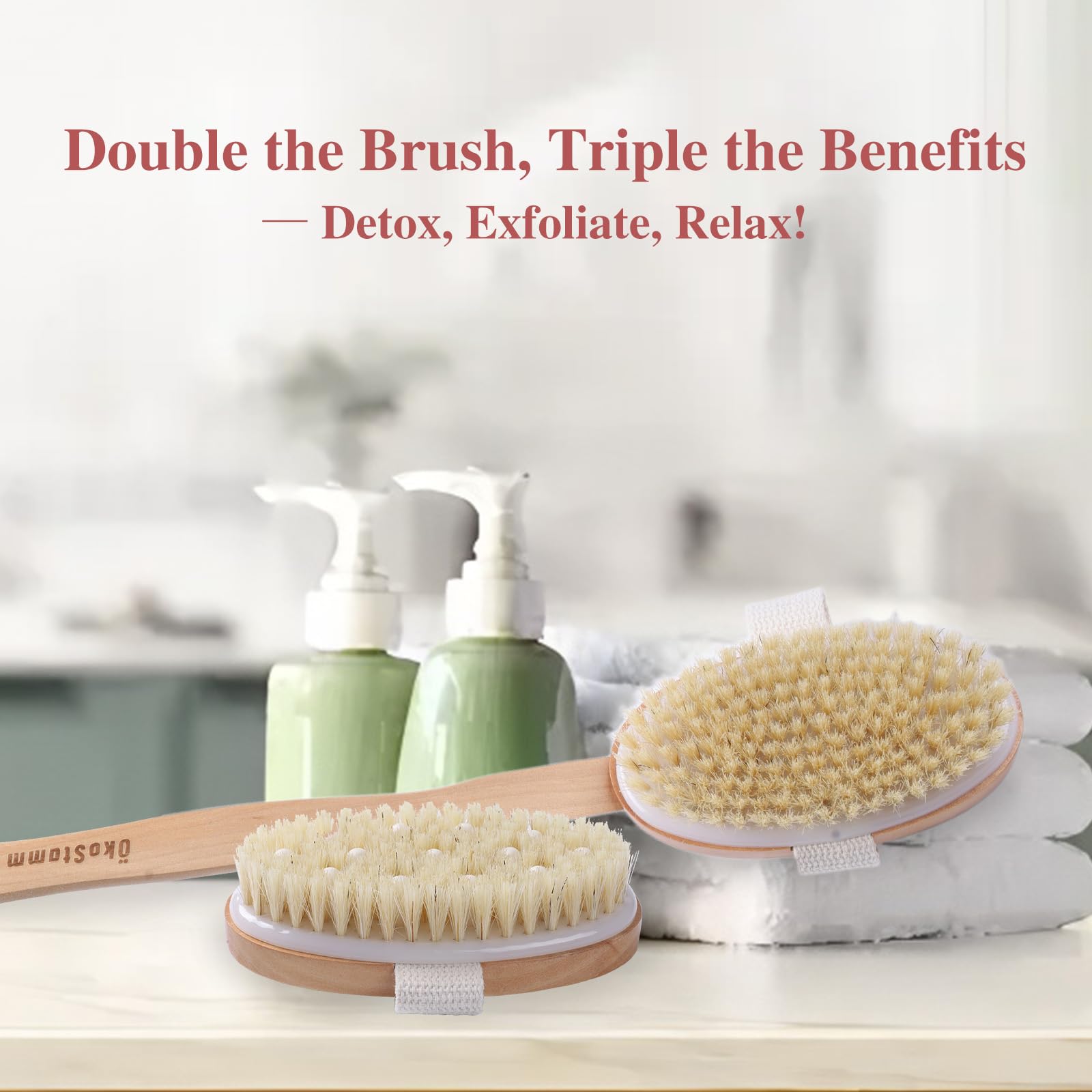 Back brushing with ÖkoStamm long handle for hard to reach areas