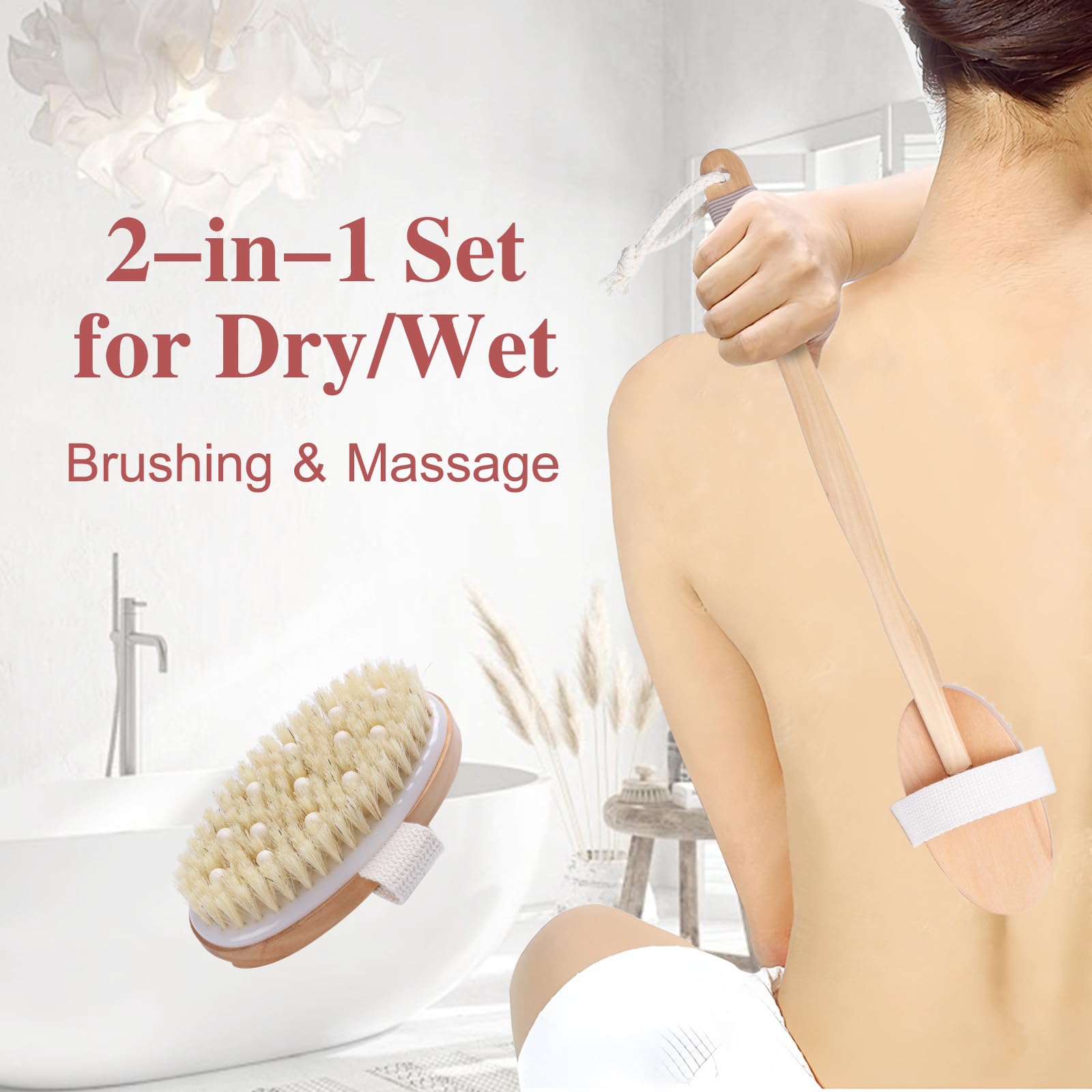ÖkoStamm detachable boar bristle brush head for gentle exfoliation