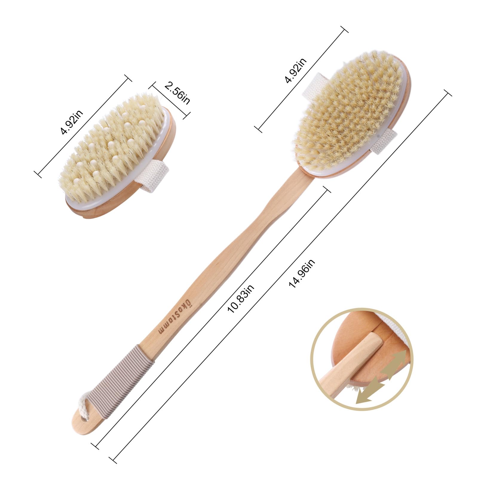 ÖkoStamm detachable massage bead head for targeted brushing