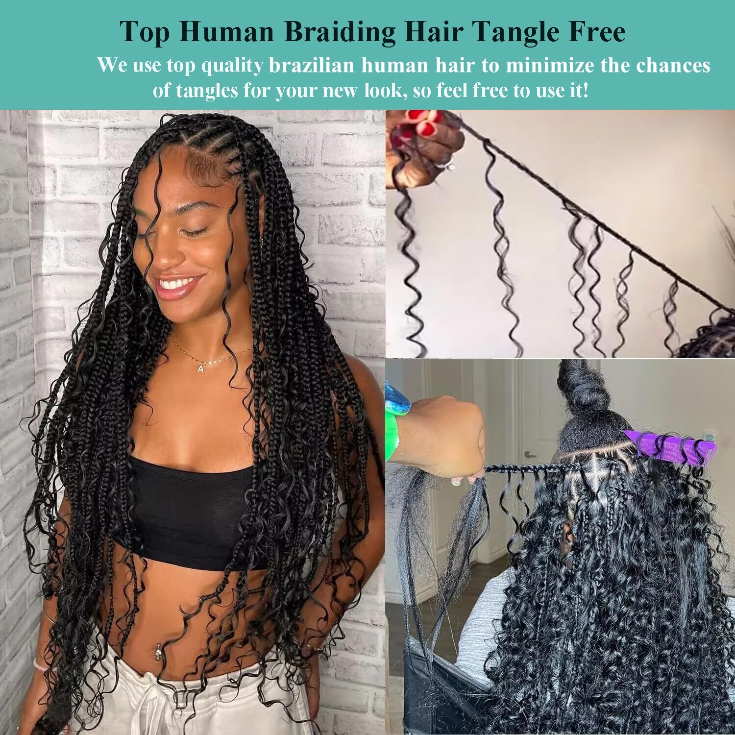 OKVOKV Brazilian human hair for braiding offers smooth, tangle-free bundles for longer wear.