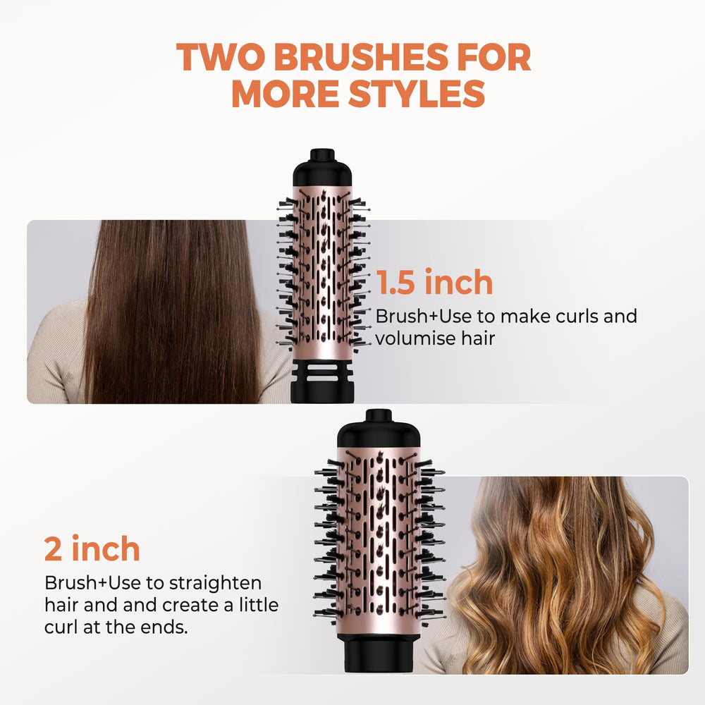 OKWRAP 3-in-1 hair dryer brush heat settings showcase styling flexibility