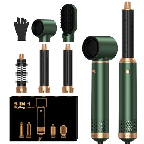 OKWRAP 5-in-1 blow dryer brush front view for quick, even styling