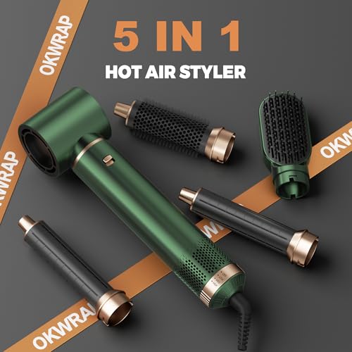 OKWRAP 5-in-1 blow dryer brush side view highlighting airflow