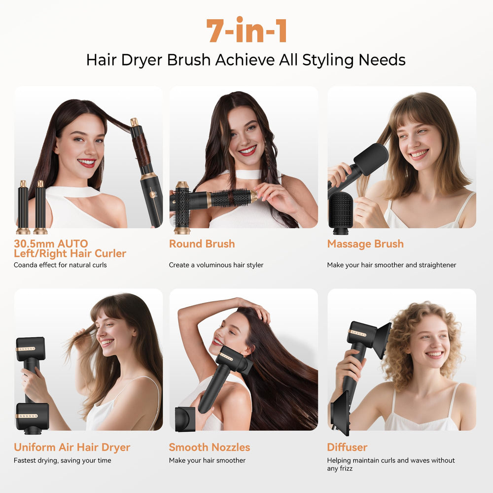 OKWRAP air-curler attachments shown for versatile curling options