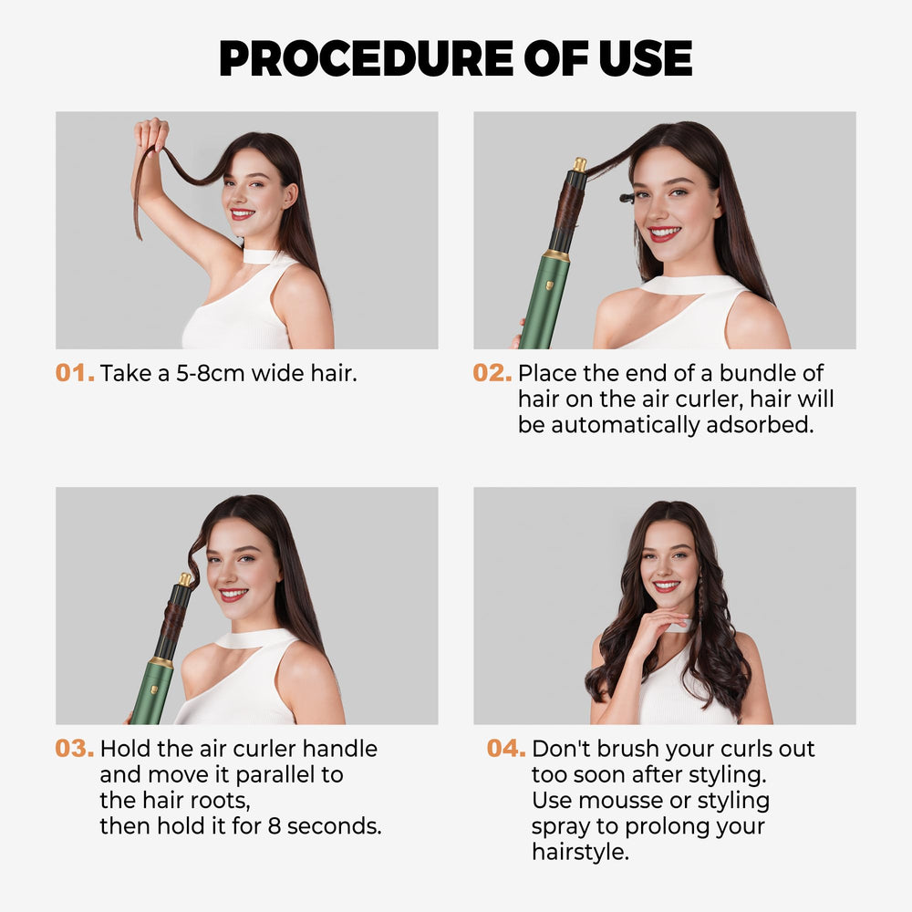 OKWRAP auto-wrap curler demonstrates effortless curling for quick, voluminous curls.