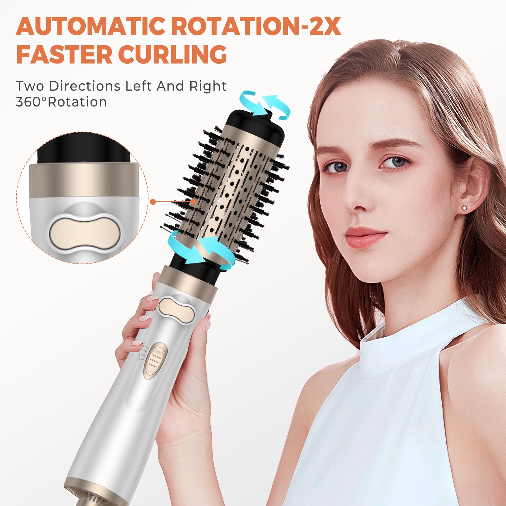 OKWRAP rotating brush 1.5-inch attachment creates natural curls with gentle heat