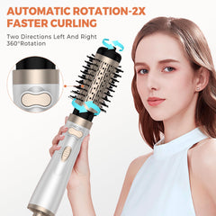 OKWRAP rotating brush 1.5-inch attachment creates natural curls with gentle heat
