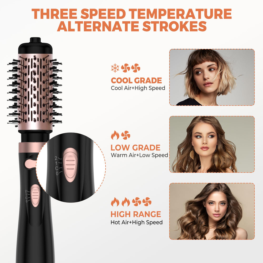 OKWRAP rotating hair dryer brush 1000W motor in action