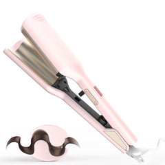 OKWRAP Waver Hair Tool pink dual-barrel creates instant beachy waves with lasting body