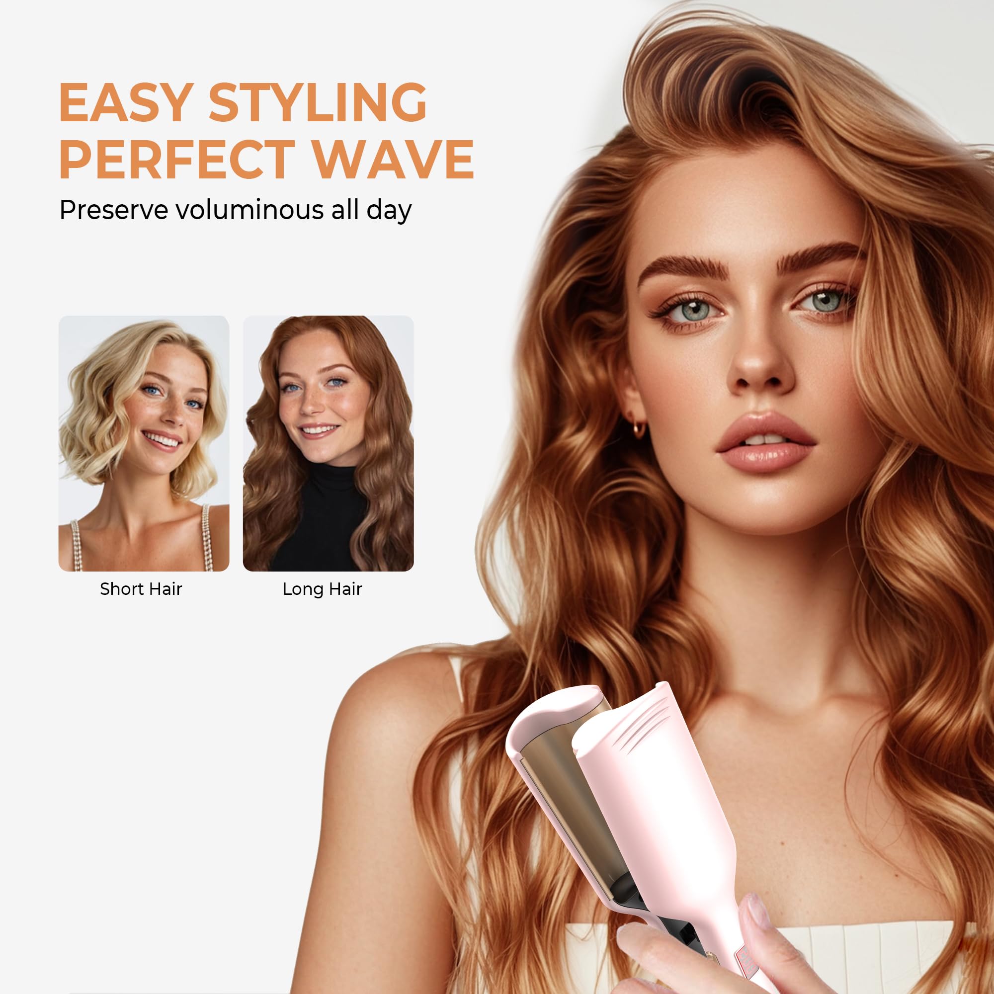 OKWRAP Waver pink deep waves that stay put for all-day volume