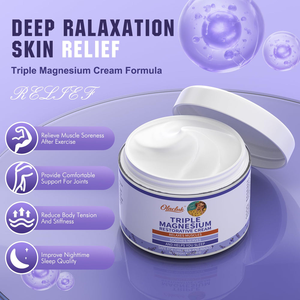 OLACLUK magnesium lotion-deep-hydration delivers non-greasy moisture for dry skin.