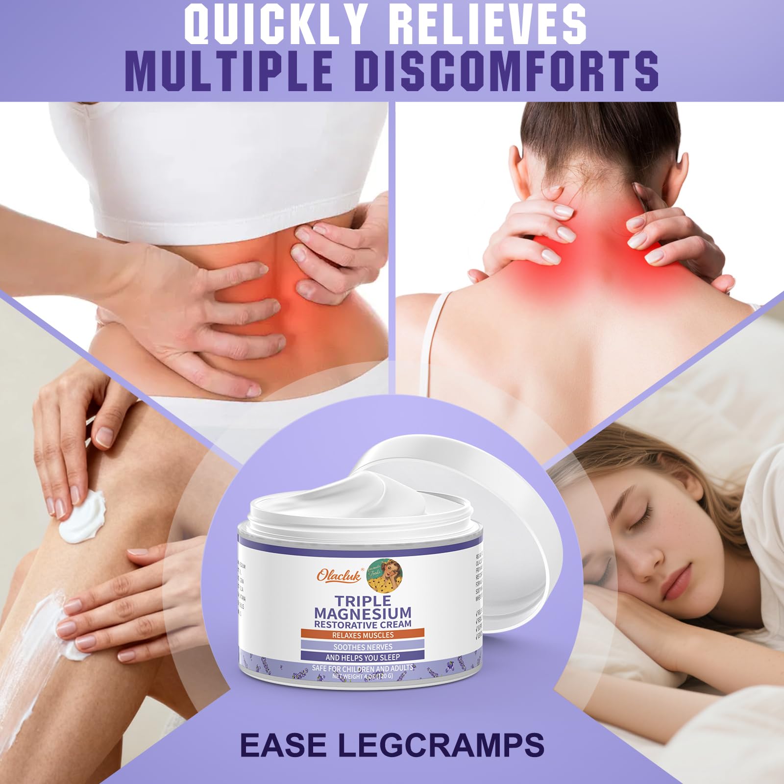 OLACLUK magnesium lotion-kids-family-use suitable for both kids and adults with gentle formula.