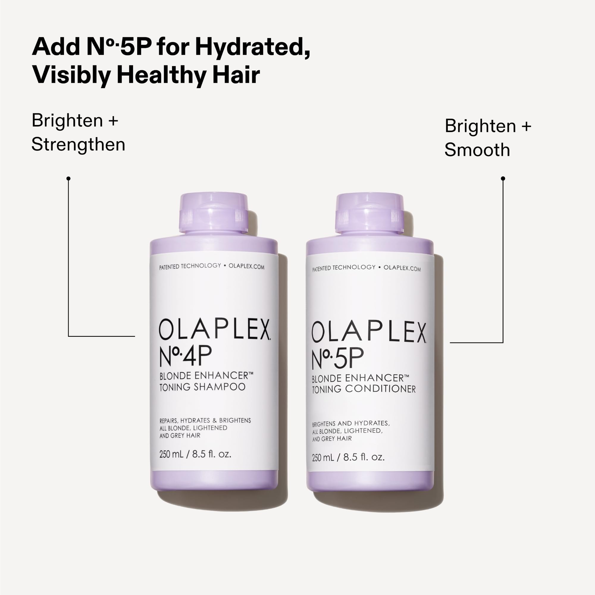 Olaplex 4P brass-neutralization visual for gray hair.