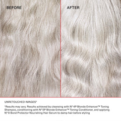 Olaplex 4P hands applying shampoo for cleansing and hydration.